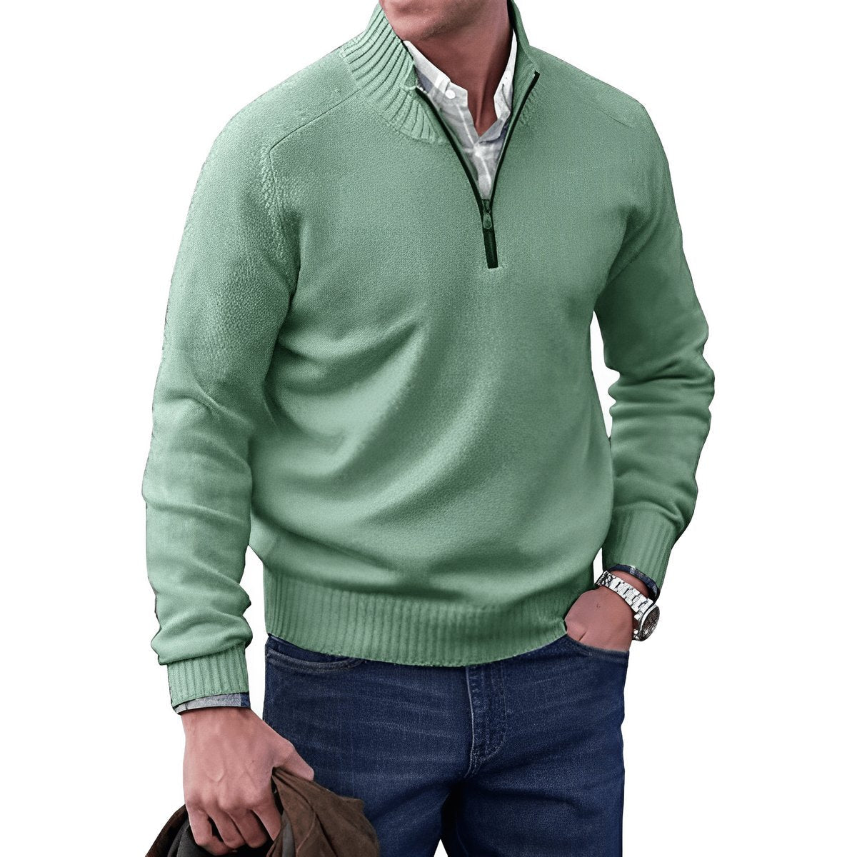 Elias | Strick-Sweater Regular-Fit mit Quarter-Zip