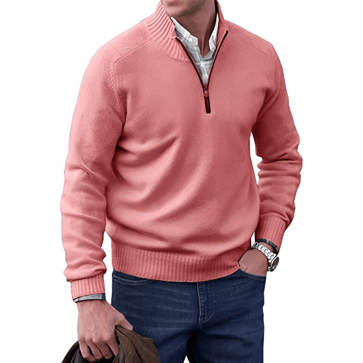 Elias | Strick-Sweater Regular-Fit mit Quarter-Zip