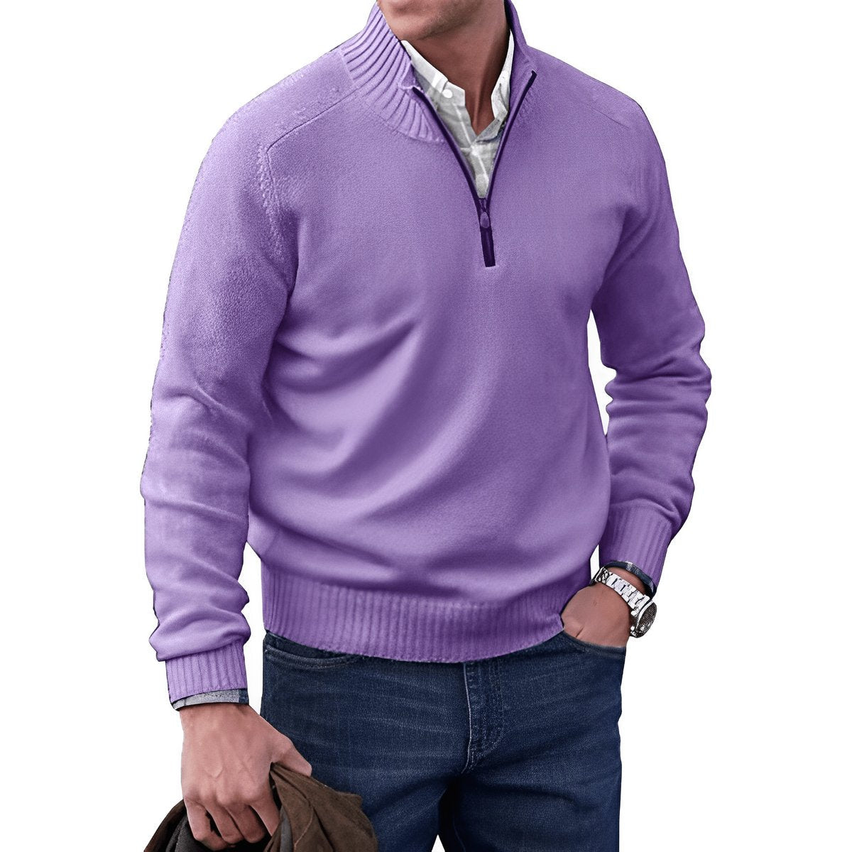 Elias | Strick-Sweater Regular-Fit mit Quarter-Zip