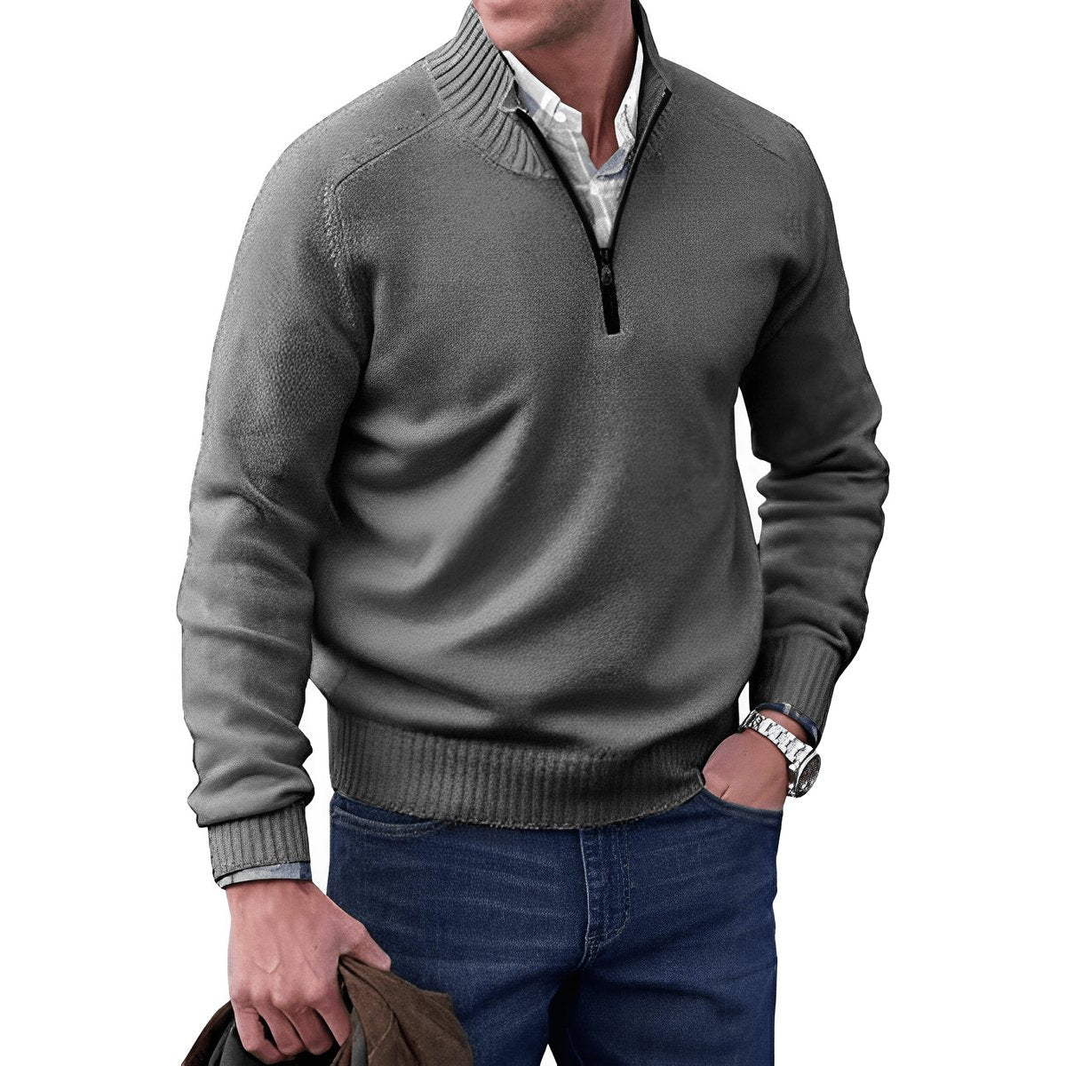 Elias | Strick-Sweater Regular-Fit mit Quarter-Zip