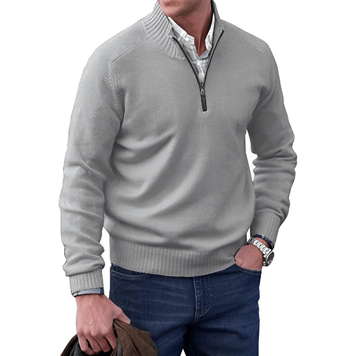 Elias | Strick-Sweater Regular-Fit mit Quarter-Zip