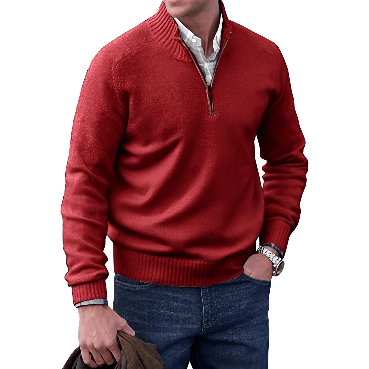 Elias | Strick-Sweater Regular-Fit mit Quarter-Zip