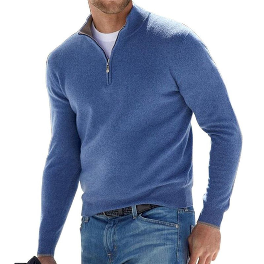 Dominik | Strickpullover mit halbem Reissverschluss