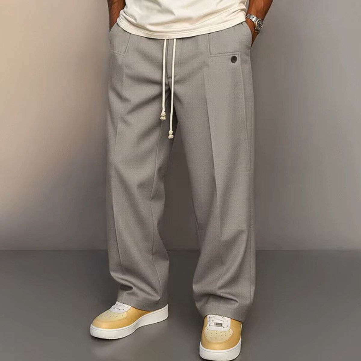 Sven | Weite Kordelzug-Bundhose modern geschnitten