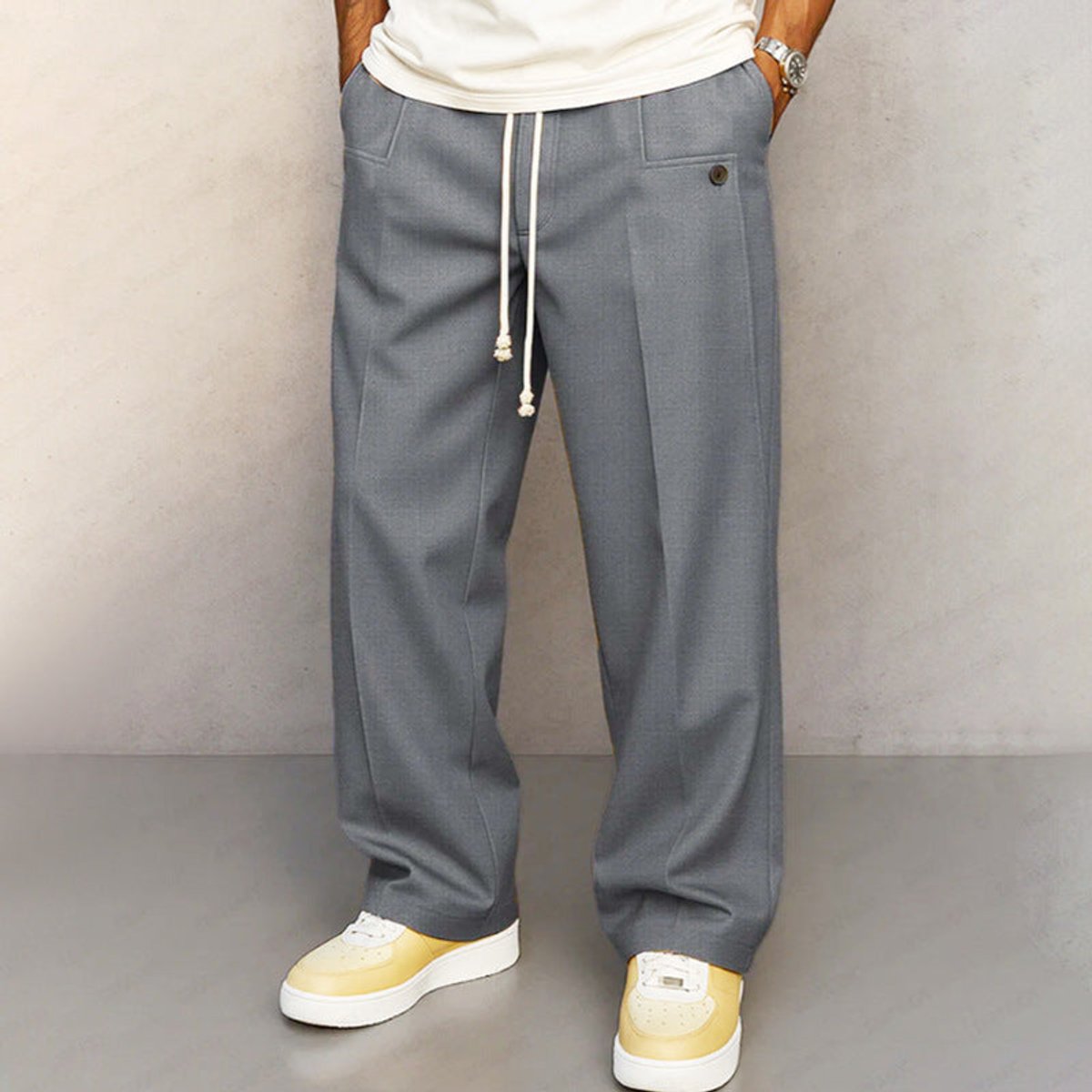 Sven | Weite Kordelzug-Bundhose modern geschnitten