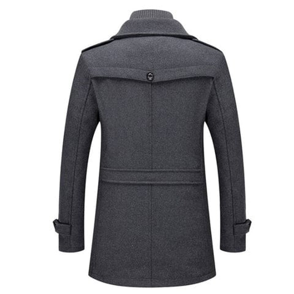 Lukas | Zweiteiliger Wollmantel mit Strickkragen