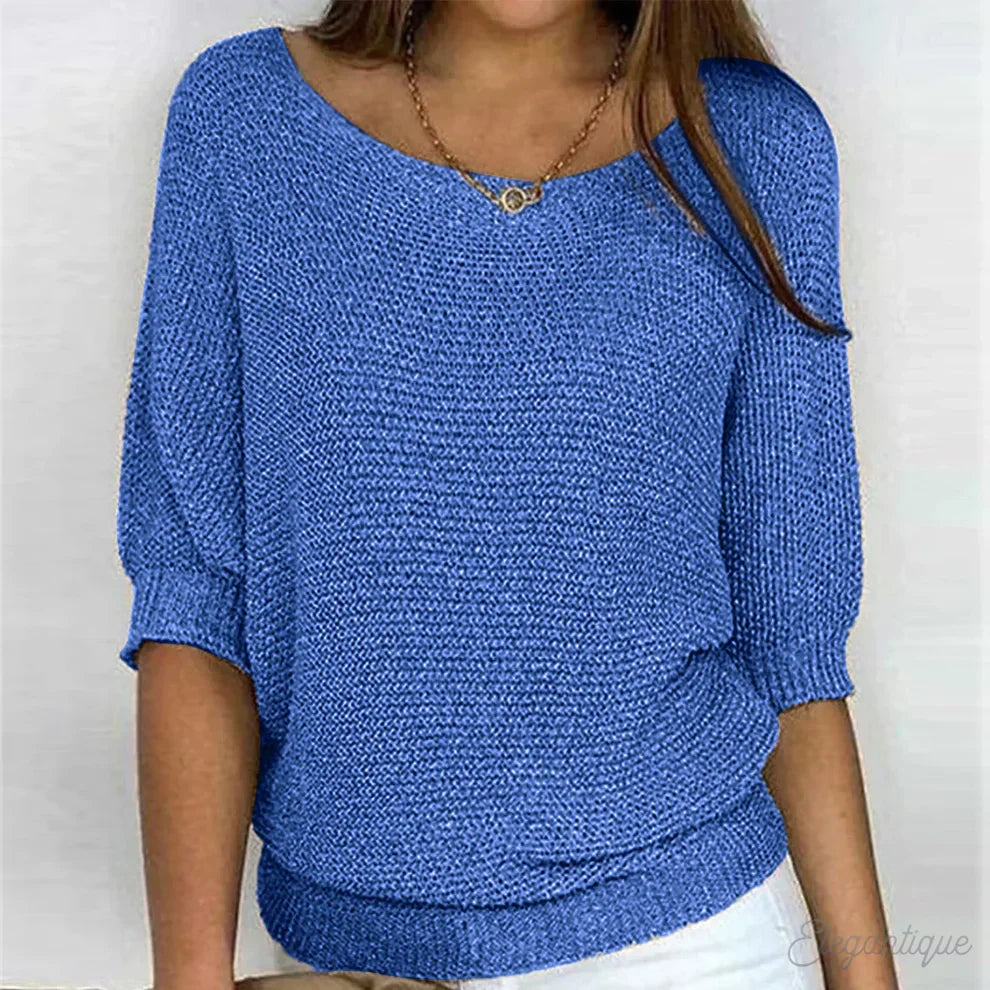 Hildegard | Eleganter Strickpullover mit Rundhals-Ausschnitt