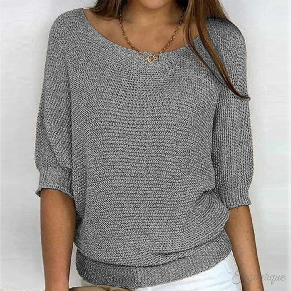 Hildegard | Eleganter Strickpullover mit Rundhals-Ausschnitt