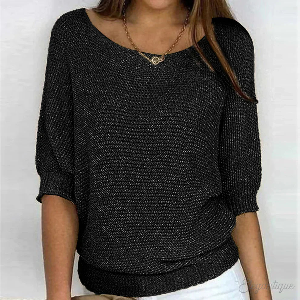 Hildegard | Eleganter Strickpullover mit Rundhals-Ausschnitt