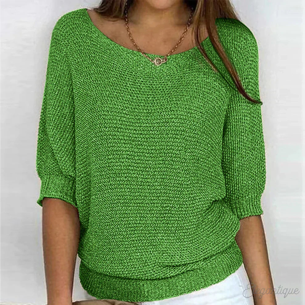 Hildegard | Eleganter Strickpullover mit Rundhals-Ausschnitt