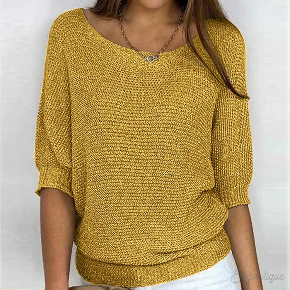 Hildegard | Eleganter Strickpullover mit Rundhals-Ausschnitt
