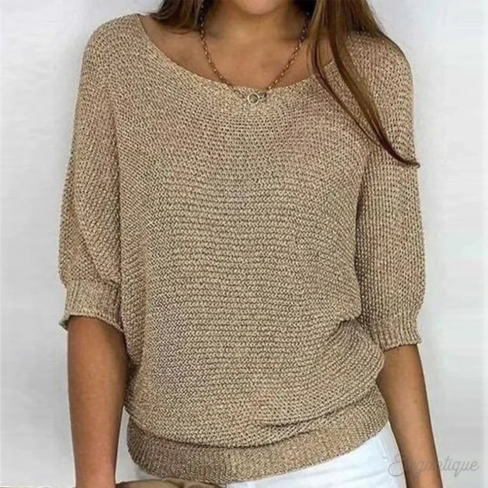 Hildegard | Eleganter Strickpullover mit Rundhals-Ausschnitt