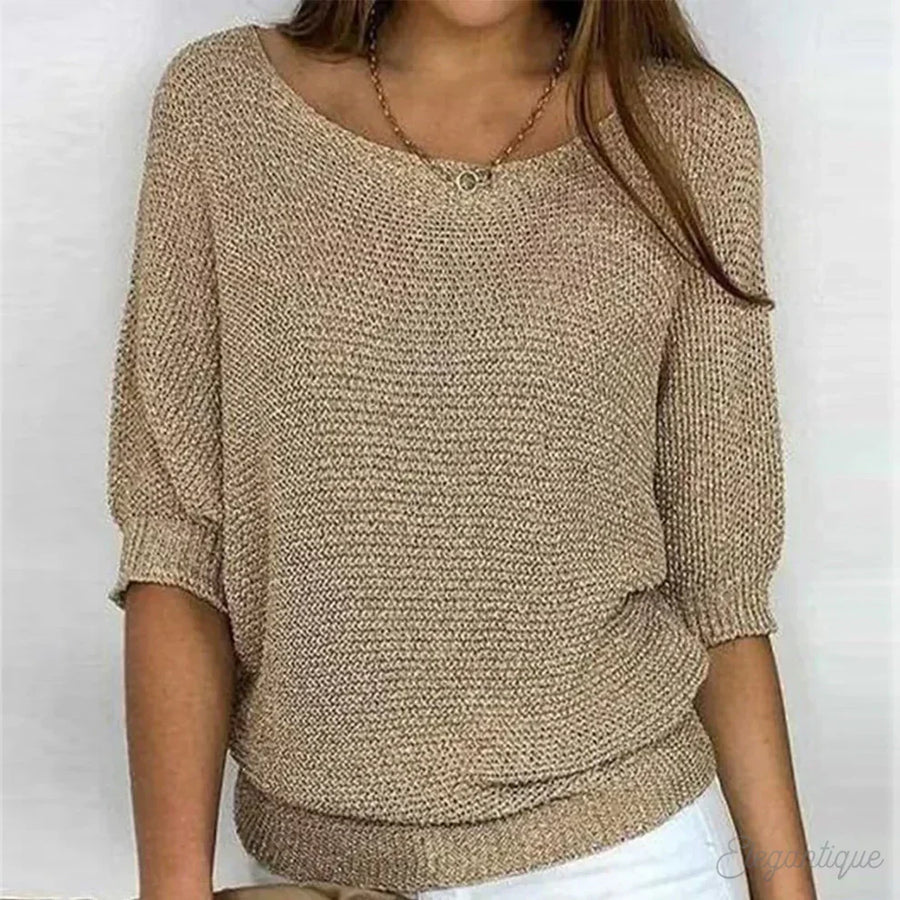 Hildegard | Eleganter Strickpullover mit Rundhals-Ausschnitt