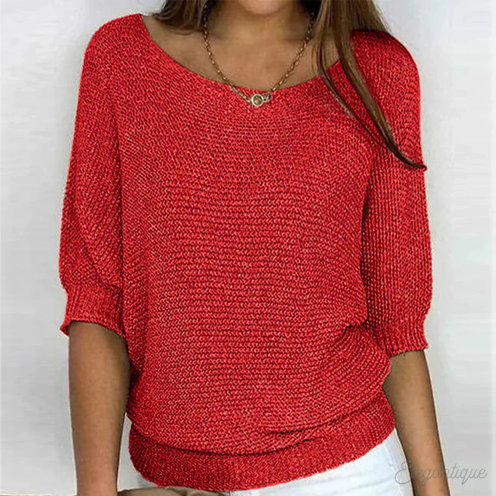 Hildegard | Eleganter Strickpullover mit Rundhals-Ausschnitt